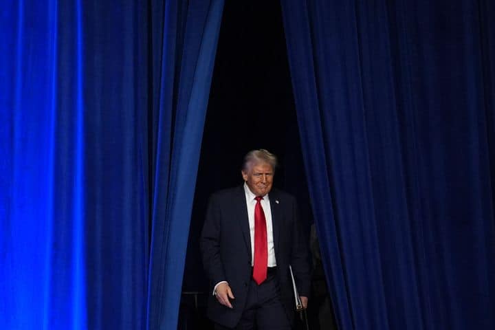 Former President Donald Trump photographed at an election night watch party on Nov. 6, 2024, in West Palm Beach, Fla.