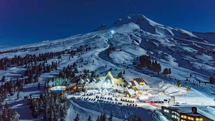 Skiing, snowboarding and other snow-based activities are popular among Timberline Lodge guests.