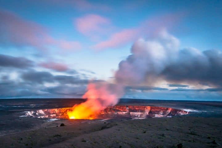 You can sleep near an active volcano at Hawaii's Volcano House on the Big Island.