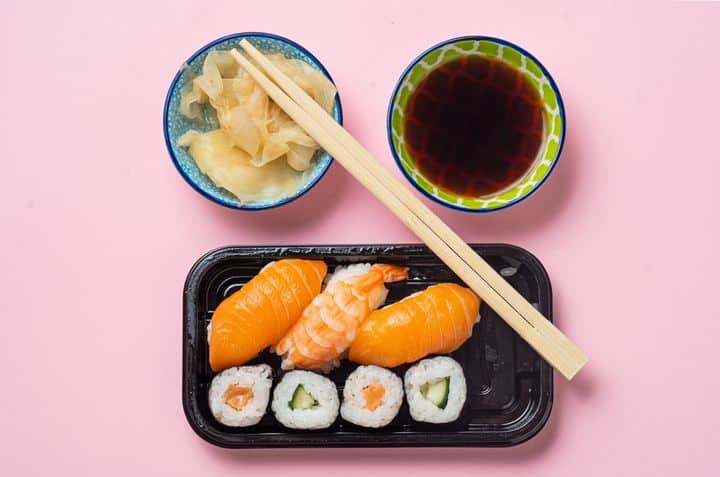 The highest levels of flame retardant chemicals were found in black to-go sushi containers.