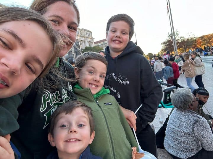 Ellie Leonard and her family at Saturday's Women's March in Washington, D.C.