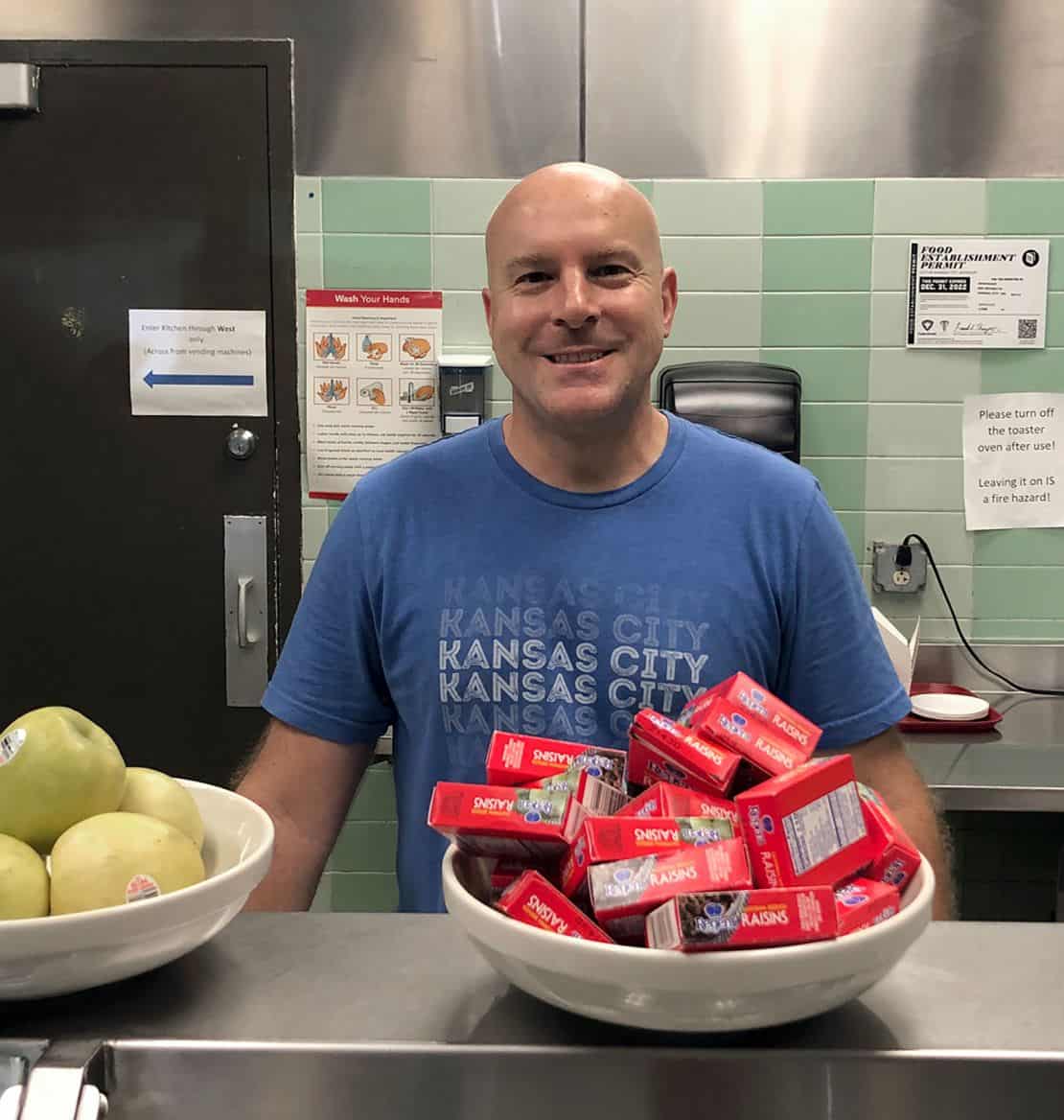 Chef Peter Beffa makes meals and helps provide connections for residents at Newhouse KC, a domestic violence shelter in Kansas City, Missouri.